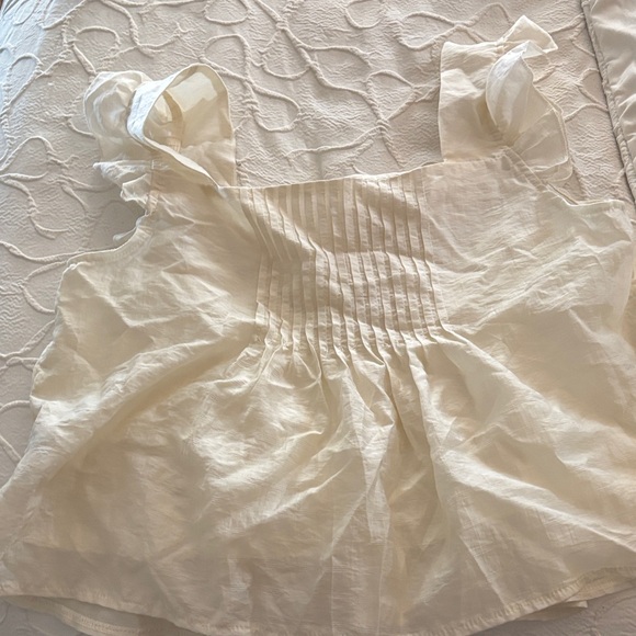 Cream Ruffled Button-Down Top - Picture 3 of 4